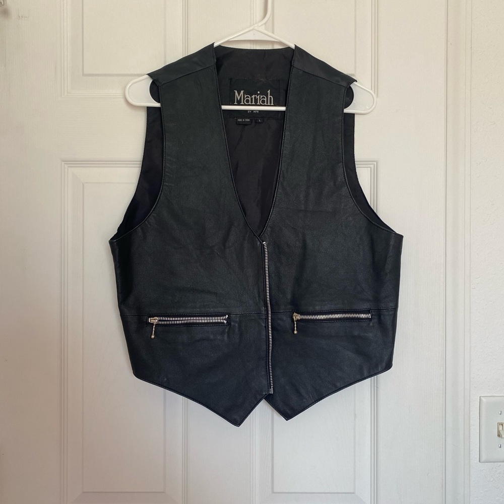 Leather front vest